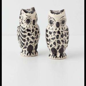 Anthropologie Folk owl S&P shakers NWT